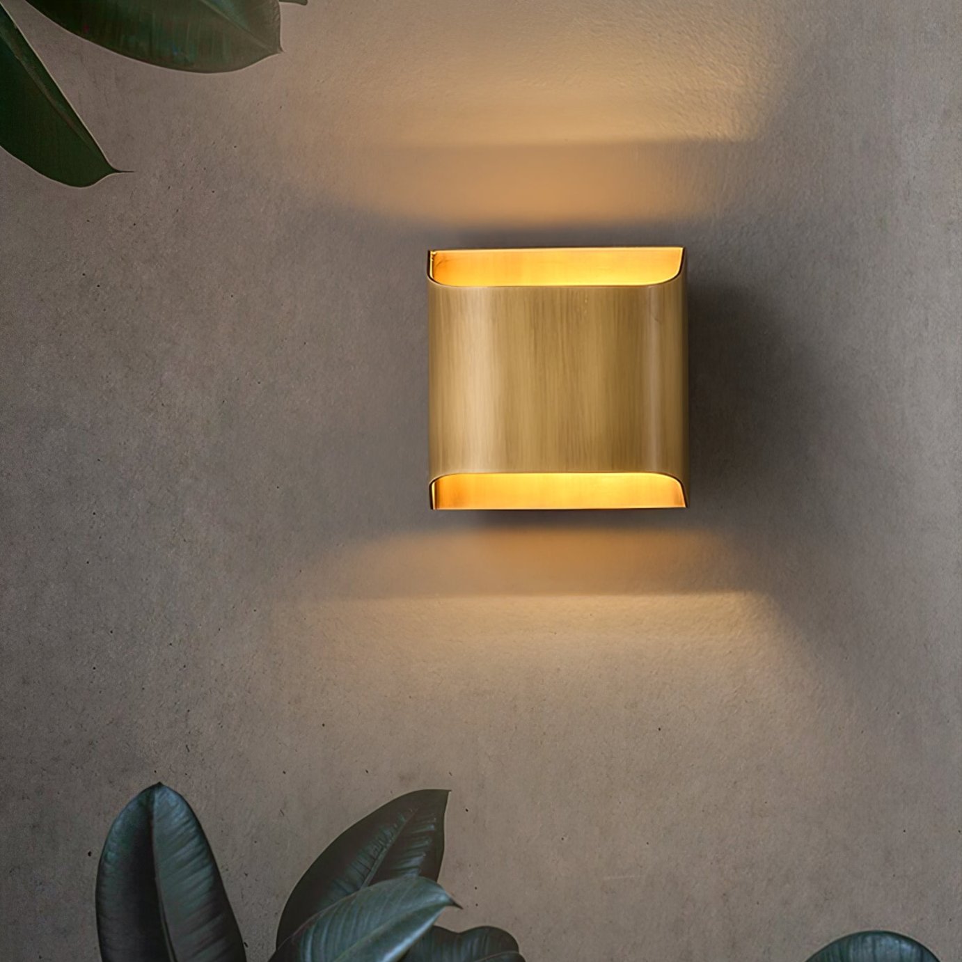 Contemporary Arc Brass LED Wall Light Fixture