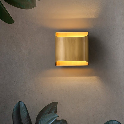 Contemporary Arc Brass LED Wall Light Fixture
