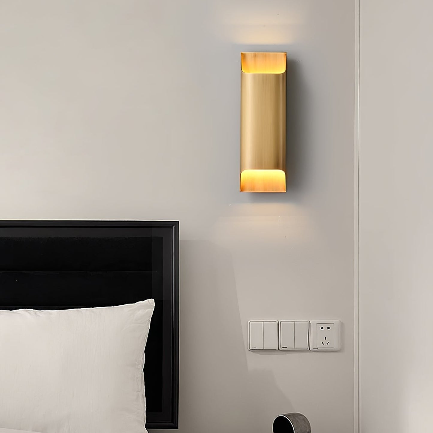 Contemporary Arc Brass LED Wall Light Fixture