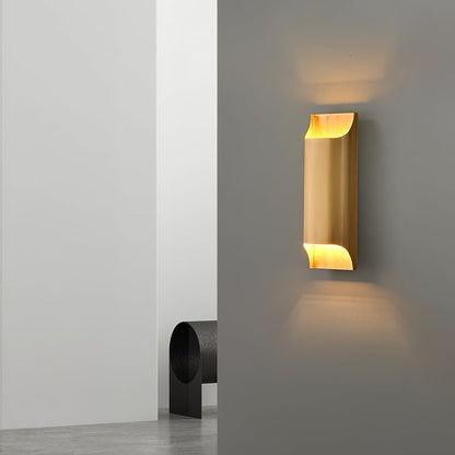 Contemporary Arc Brass LED Wall Light Fixture