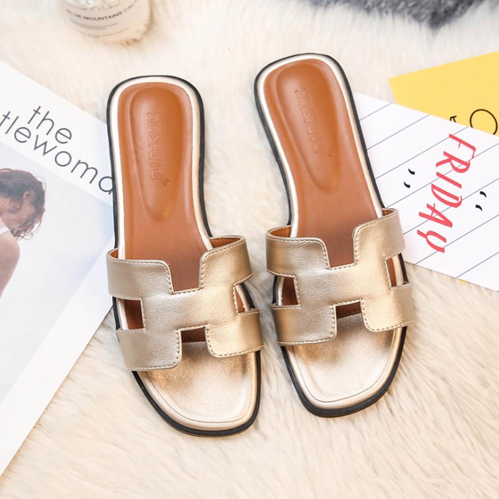 Premium Synthetic Leather Slide Sandals