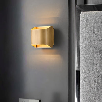 Contemporary Arc Brass LED Wall Light Fixture