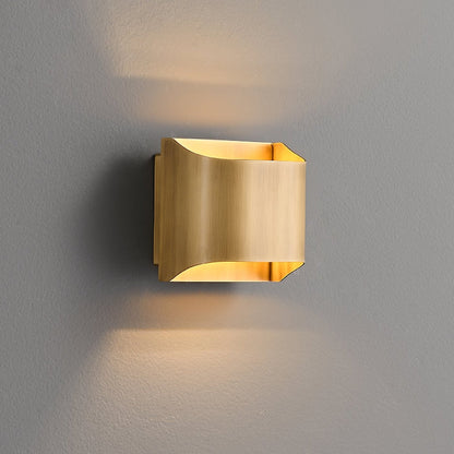 Contemporary Arc Brass LED Wall Light Fixture