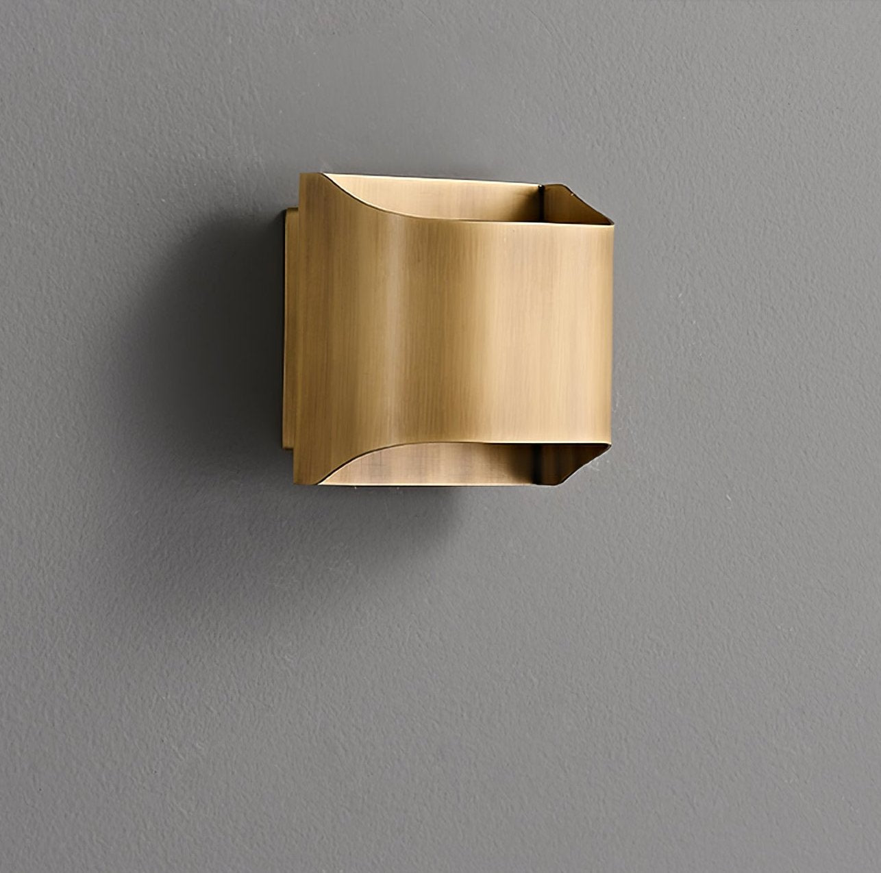 Contemporary Arc Brass LED Wall Light Fixture