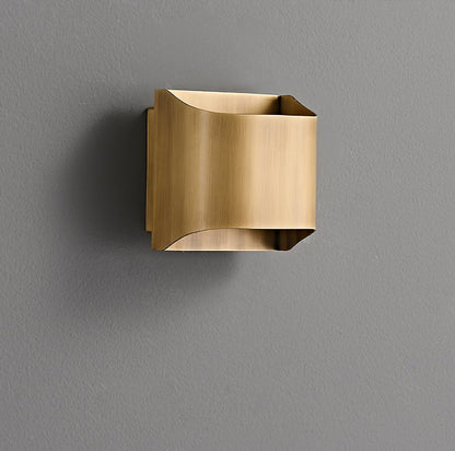 Contemporary Arc Brass LED Wall Light Fixture
