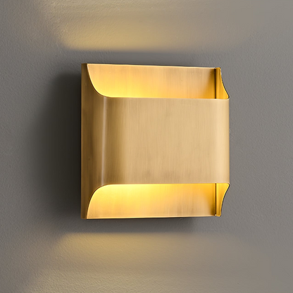Contemporary Arc Brass LED Wall Light Fixture