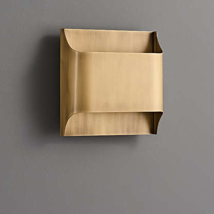 Contemporary Arc Brass LED Wall Light Fixture