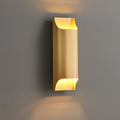 Contemporary Arc Brass LED Wall Light Fixture