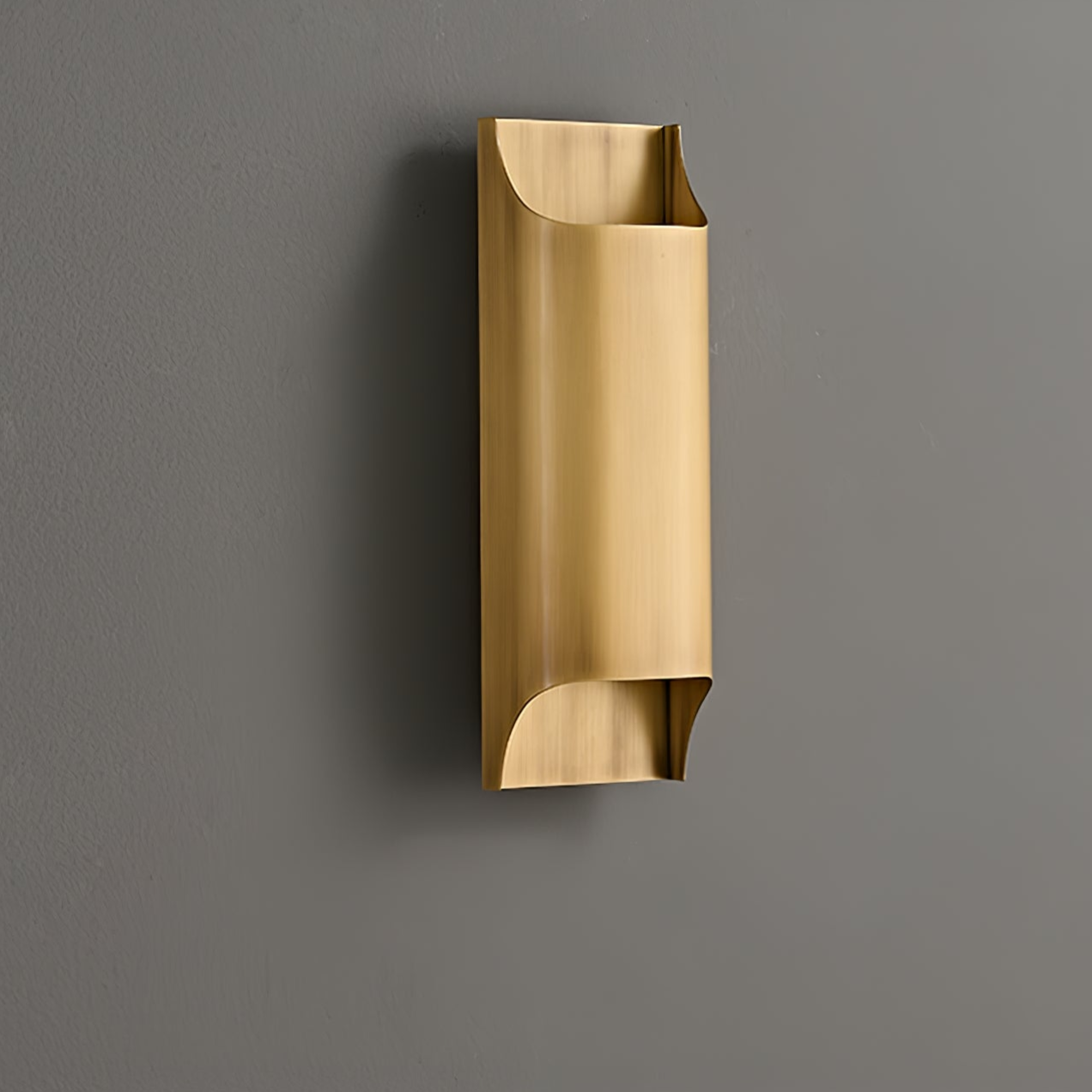 Contemporary Arc Brass LED Wall Light Fixture