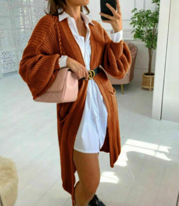 Soft Oversized Cable Knit Cardigan for Women