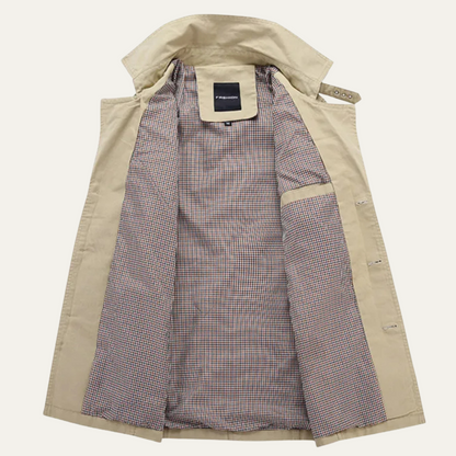 Timeless Mens Double Breasted Long Coat