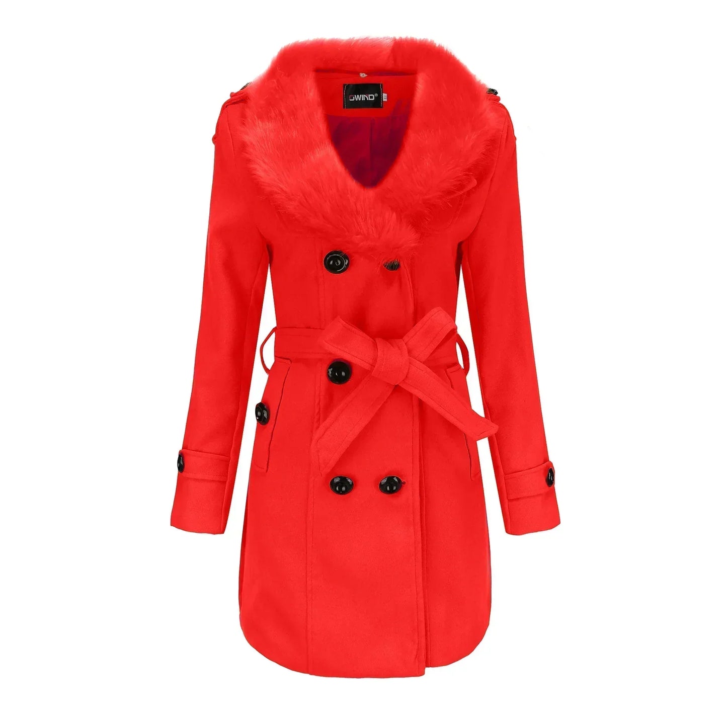 Soft Plush Ladies Long Wool Winter Coat