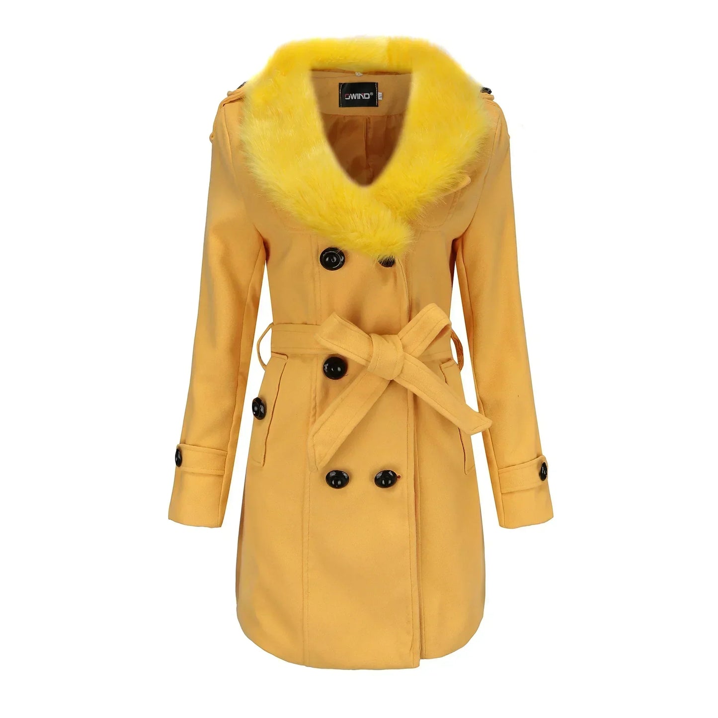 Soft Plush Ladies Long Wool Winter Coat