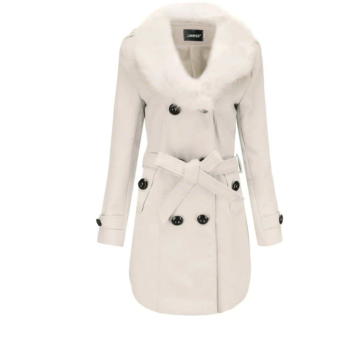 Soft Plush Ladies Long Wool Winter Coat