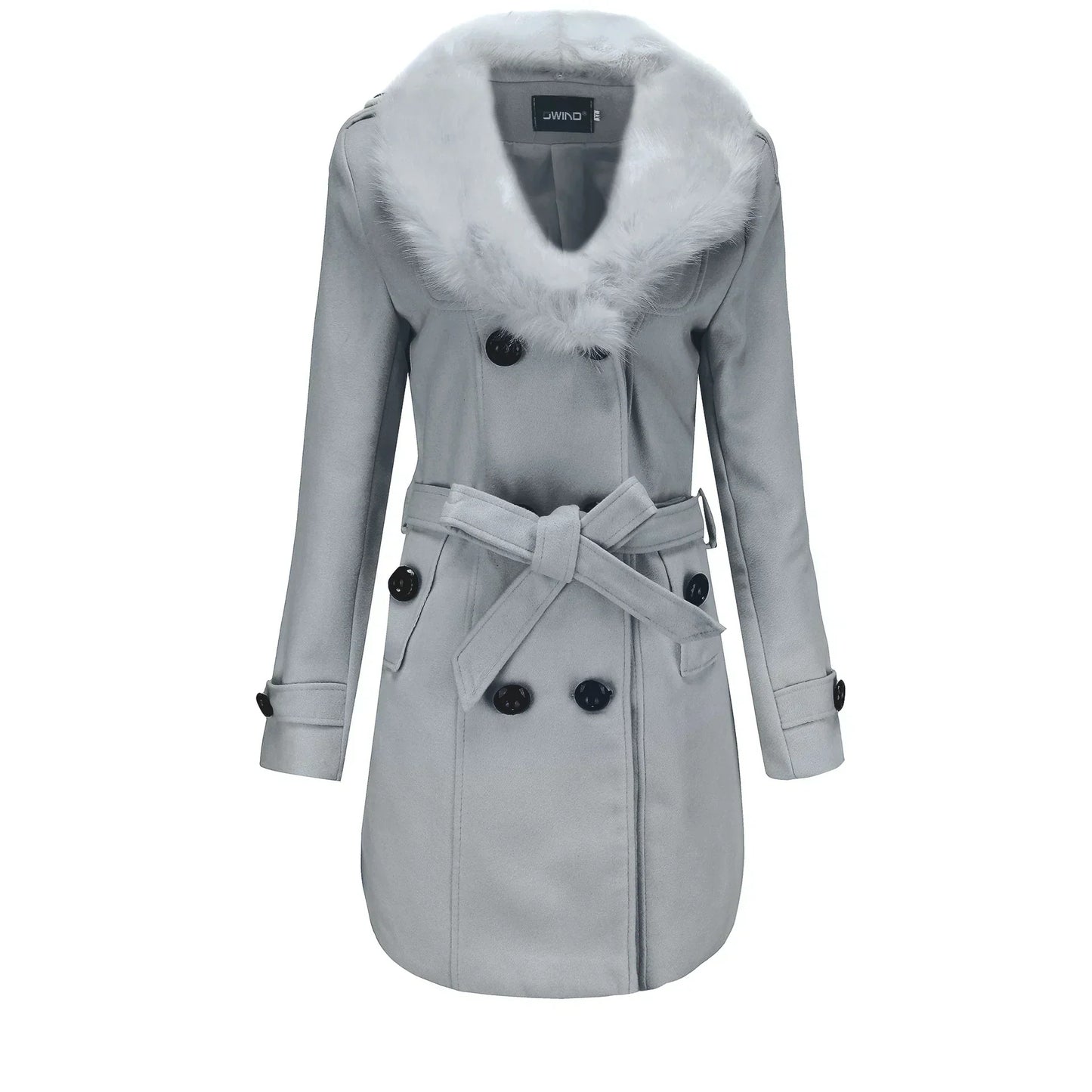 Soft Plush Ladies Long Wool Winter Coat