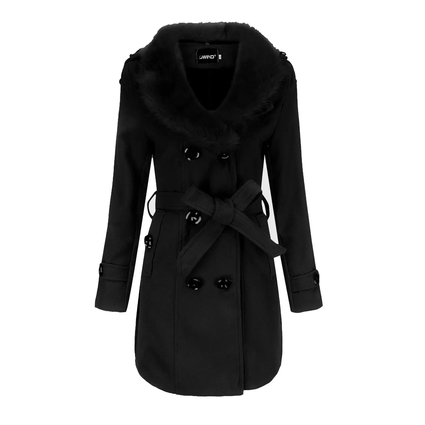 Soft Plush Ladies Long Wool Winter Coat