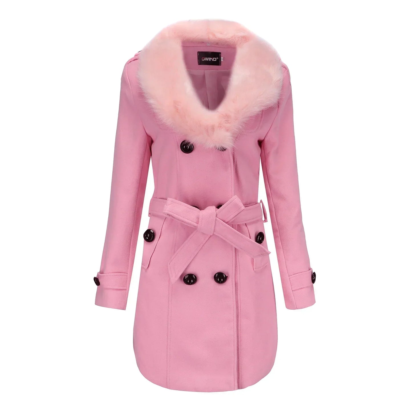 Soft Plush Ladies Long Wool Winter Coat