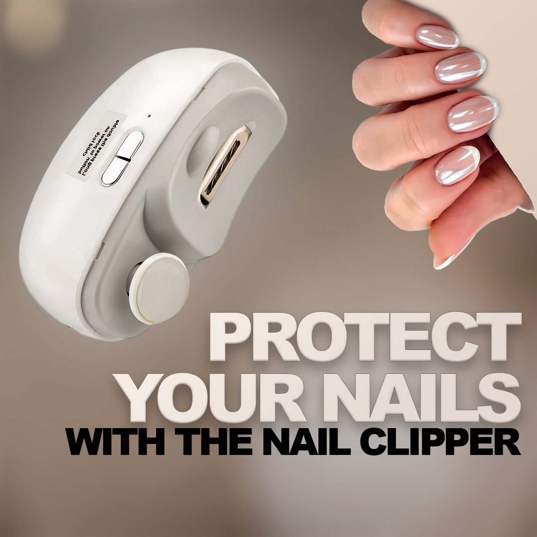Automatic Nail Clipper & Electric Nail Trimmer -2-in-1 Portable Fingernail Cutter with Light & 2 Speeds