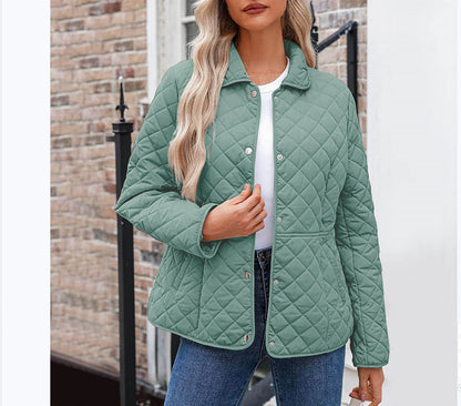 Women's Casual Quilted Lapel Collar Jacket