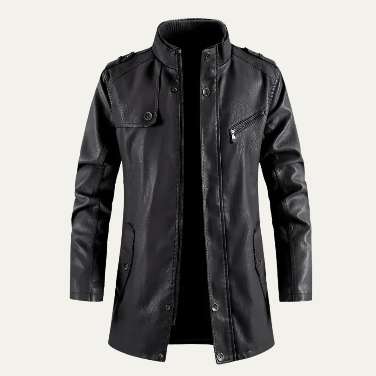 Men's Water Resistant Synthetic Leather Jacket - OutfitLondon