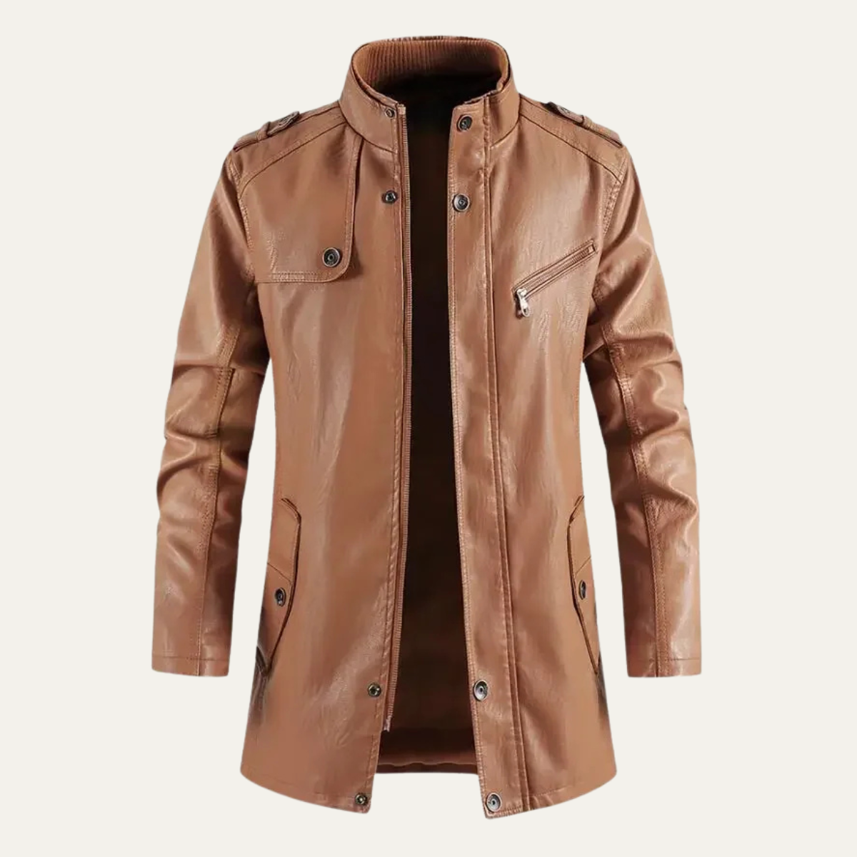 Men's Water Resistant Synthetic Leather Jacket