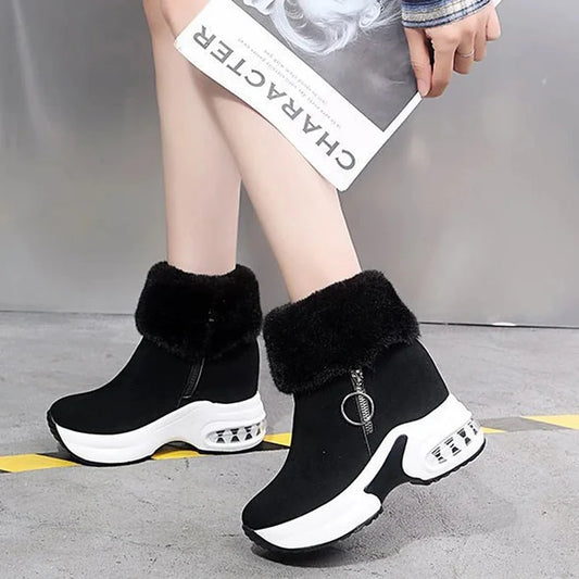 Warm Women's Faux Fur Winter Boots - OutfitLondon