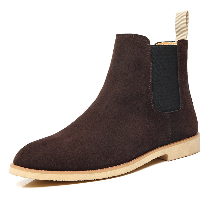Men's Classic Leather Pointed Toe Chelsea Boots