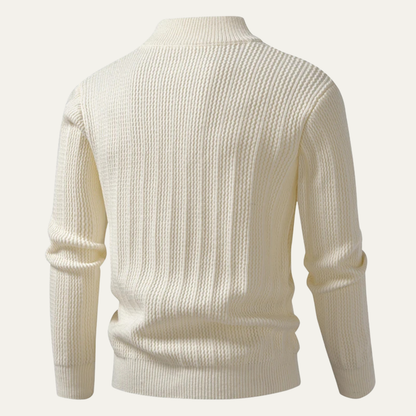 Warm Men's Knit Half Zip Winter Sweater