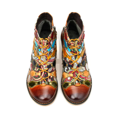 Vintage Handmade Romantic Exquisite Ankle Boots