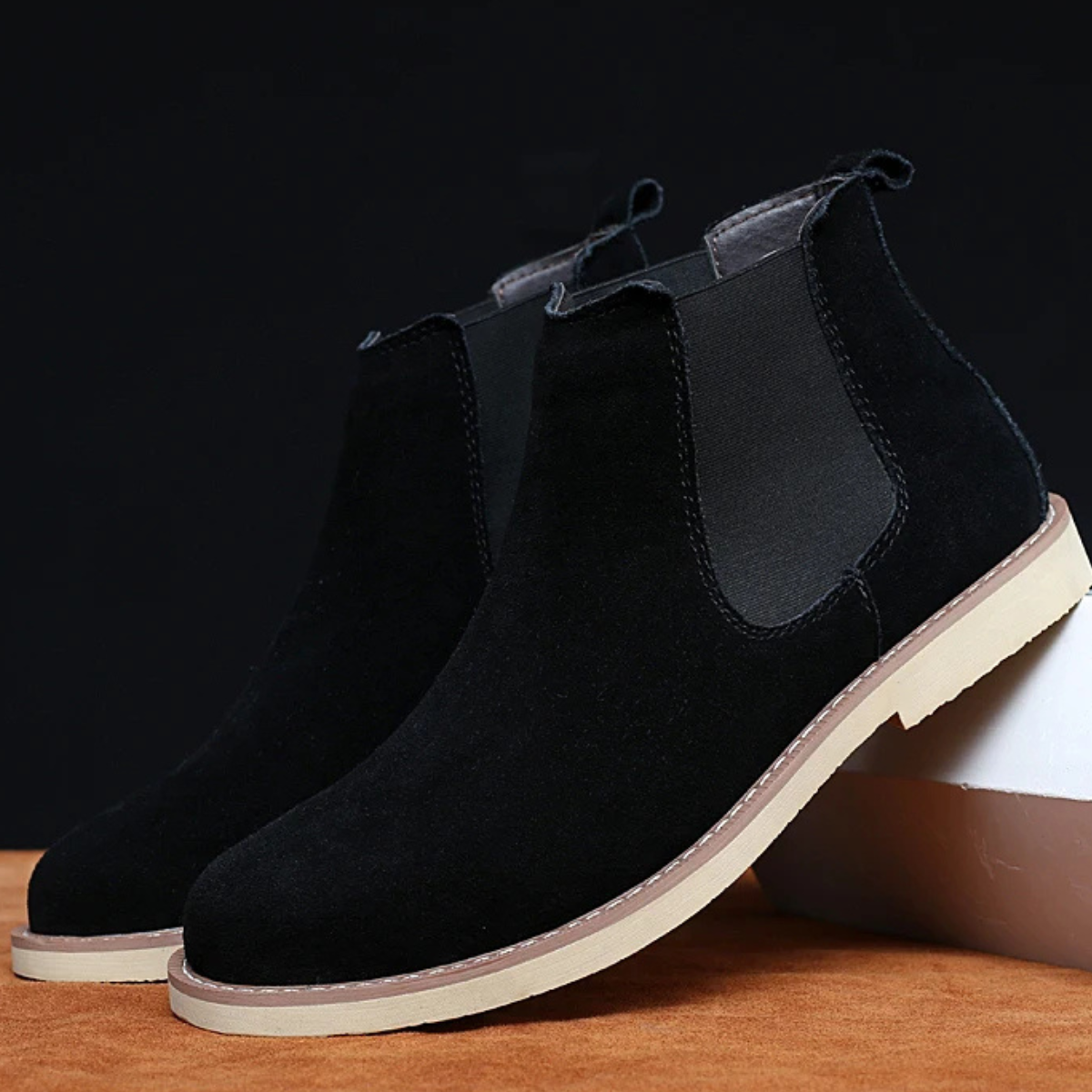 Classic Men's Suede Zip Chelsea Boots