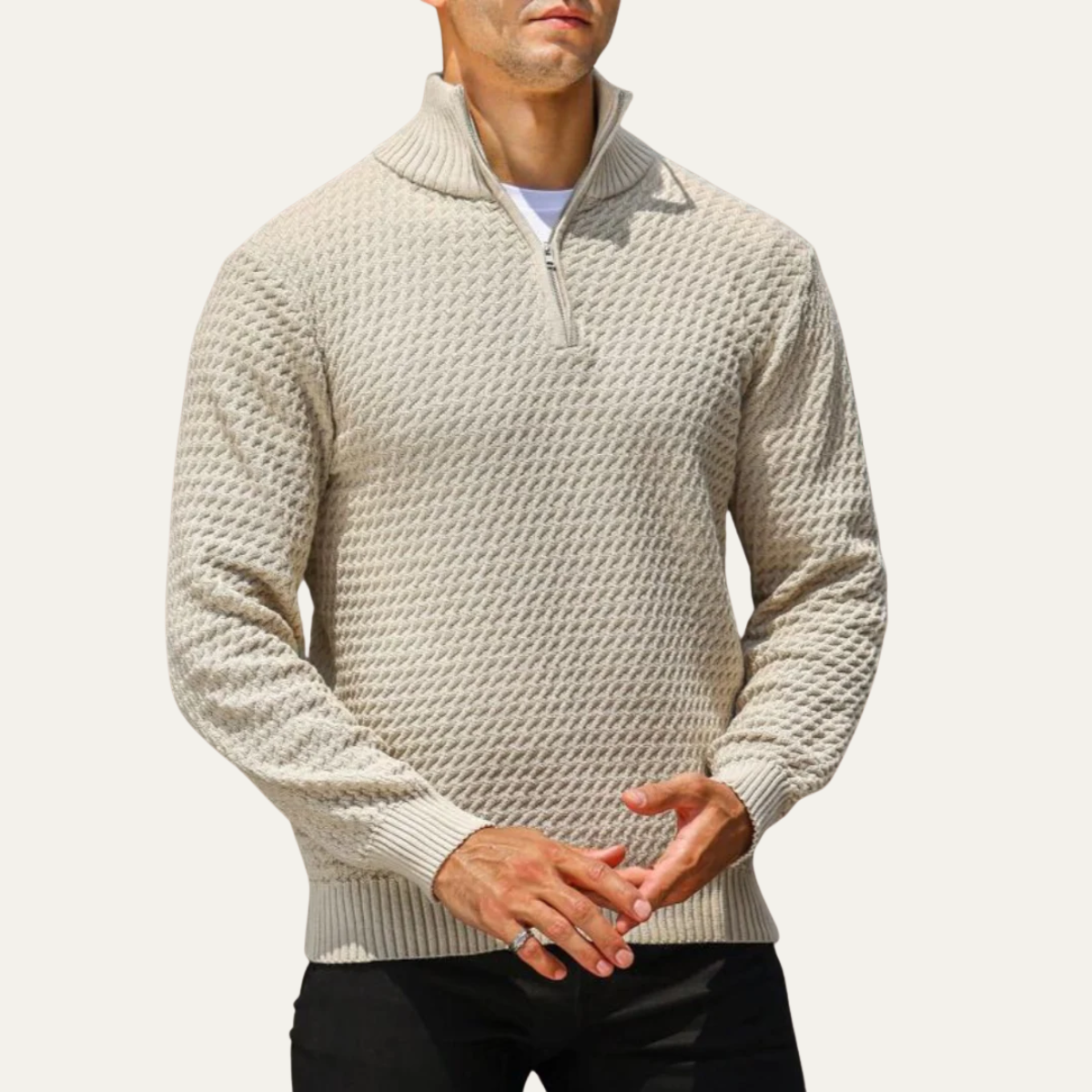 Premium Men's Quarter Zip Sweater