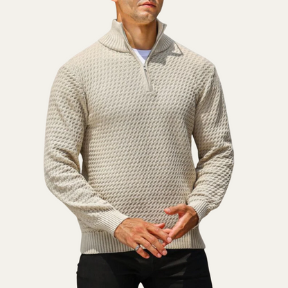 Premium Men's Quarter Zip Sweater
