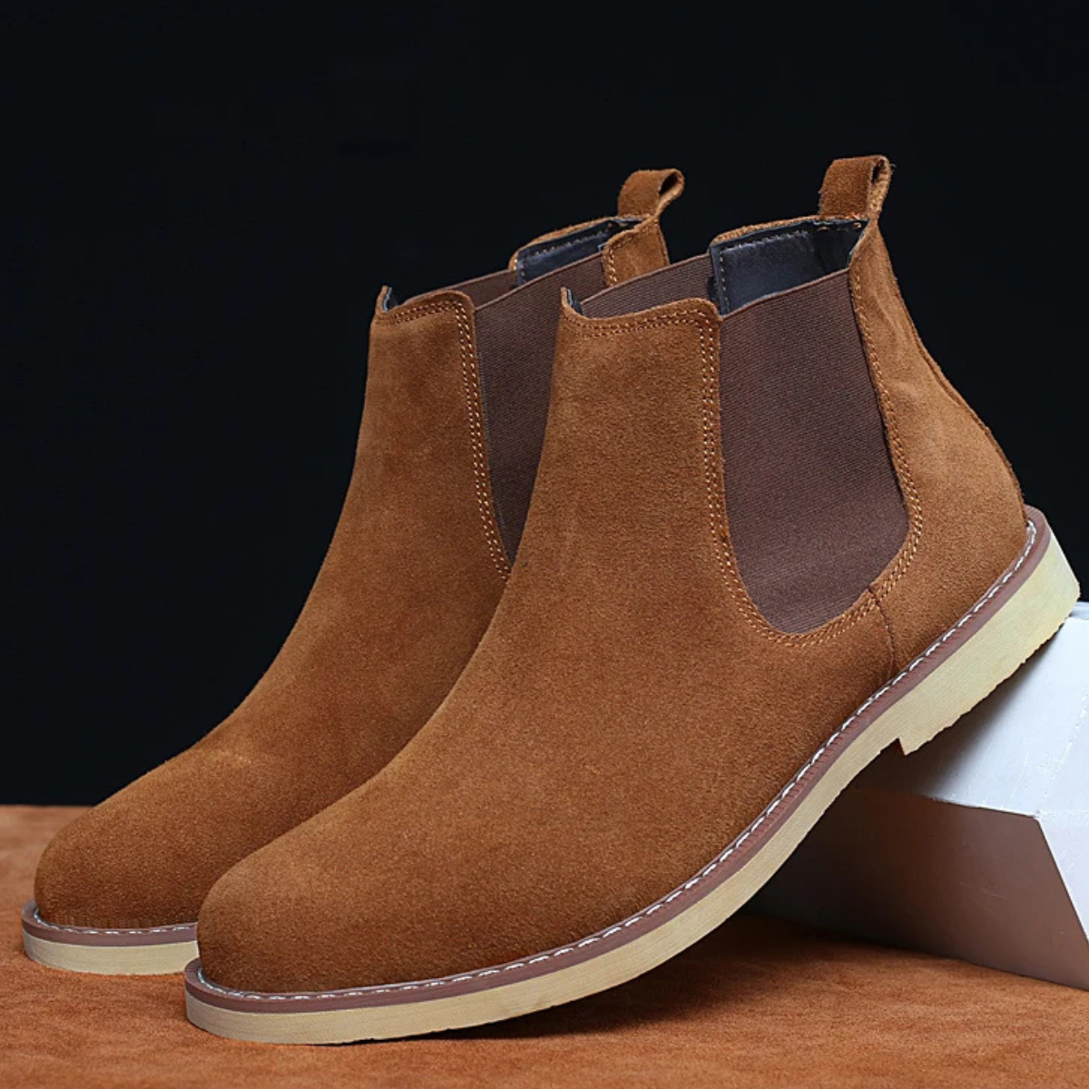 Classic Men's Suede Zip Chelsea Boots