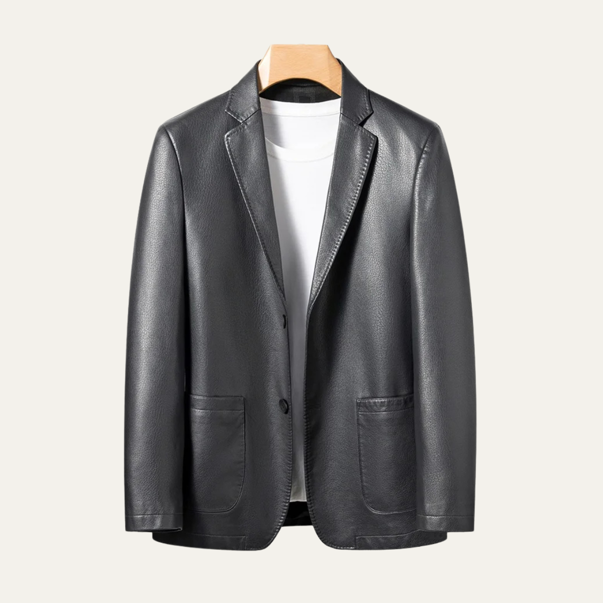 Affordable Men's Synthetic Leather Smart Jacket Coat