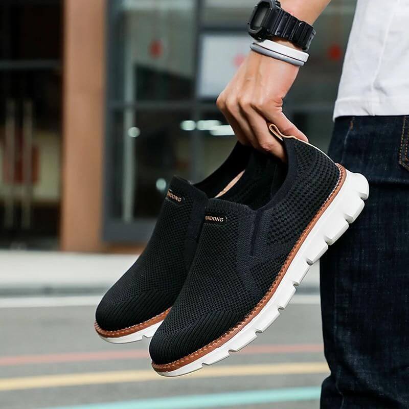 Soft Stretchy Slip On Sneakers Black