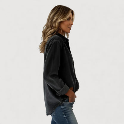Green Corduroy Casual Shirt