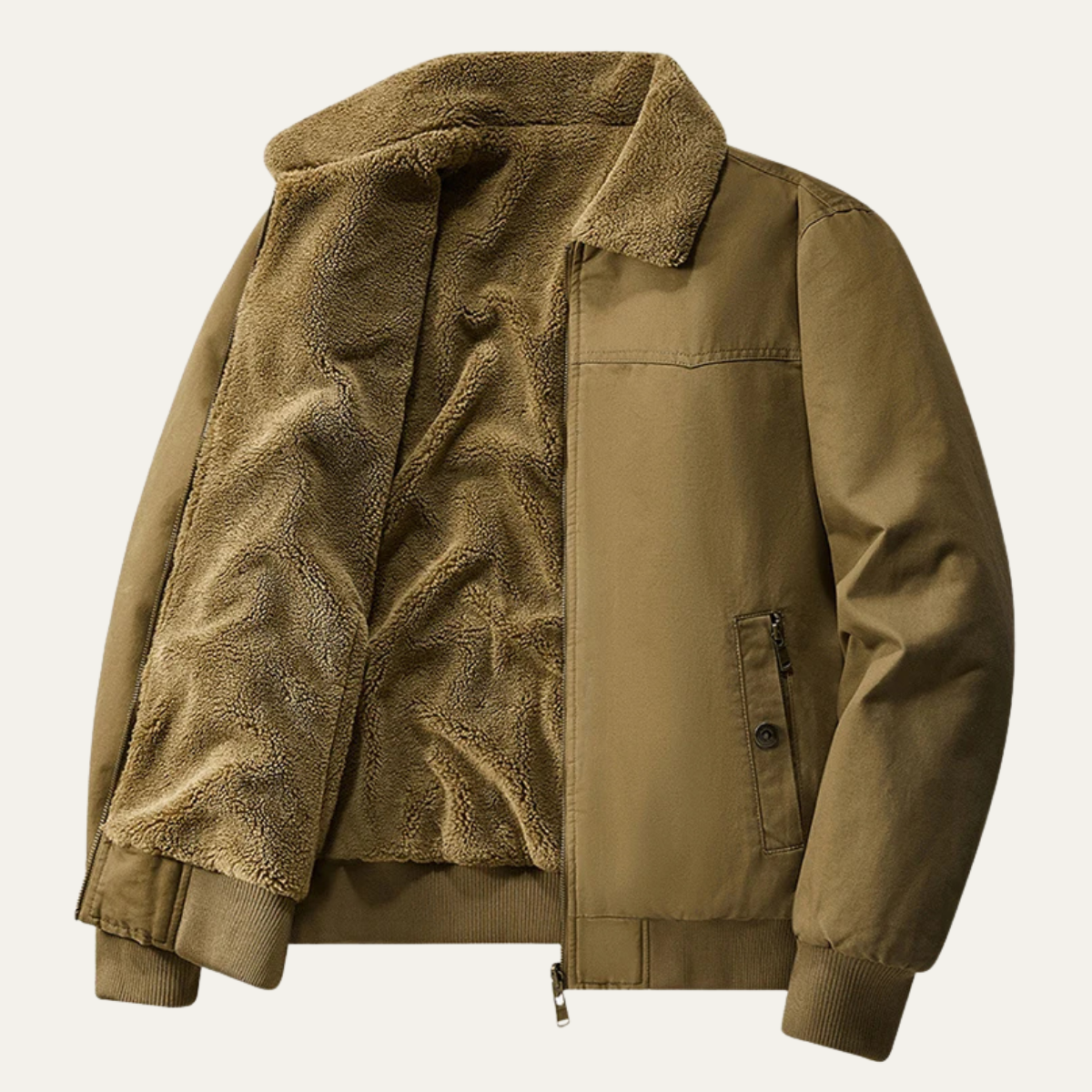 Warm Reversible Men's Fleece Bomber Jacket