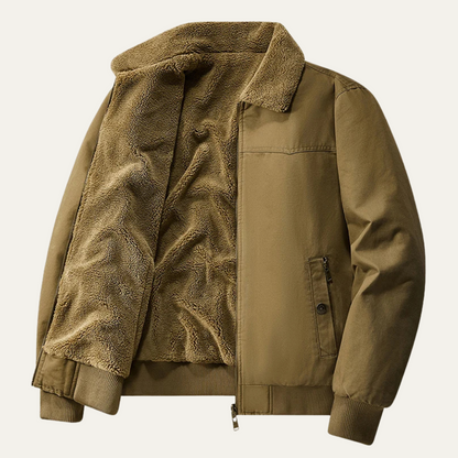 Warm Reversible Men's Fleece Bomber Jacket