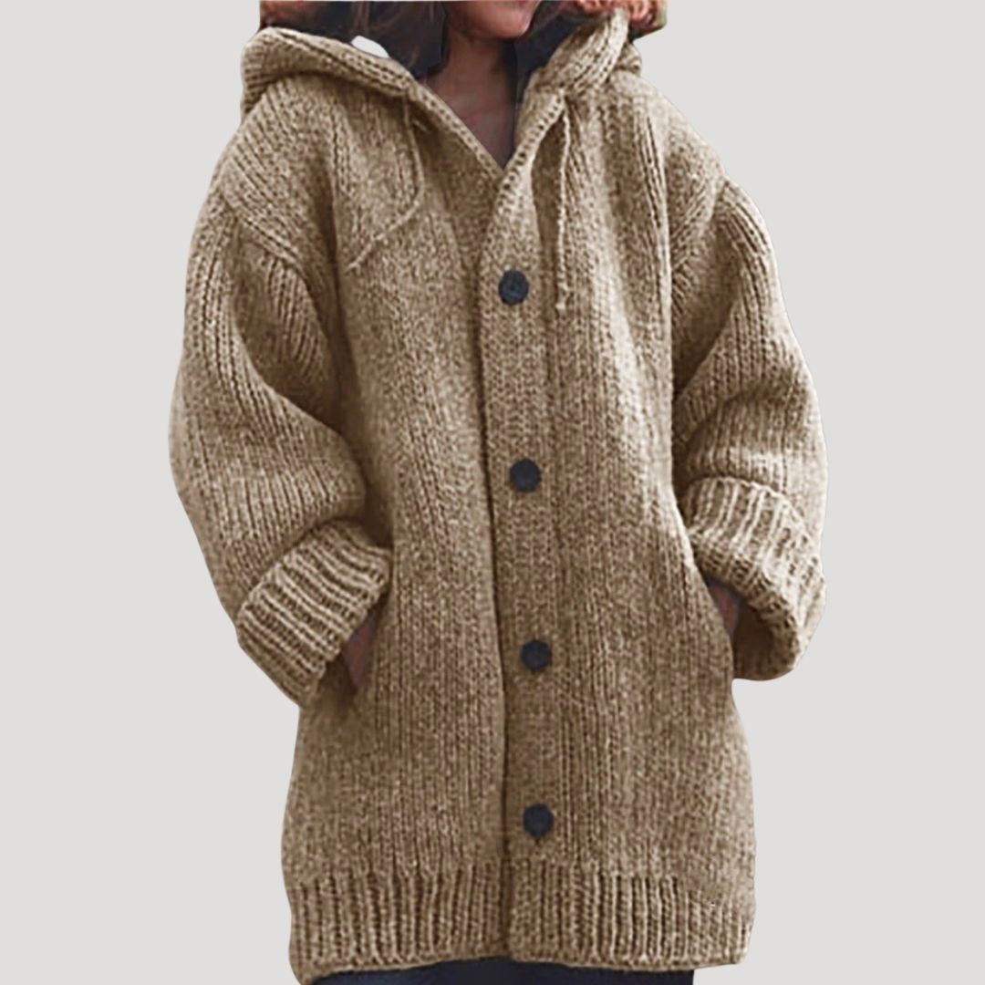 Cozy Plus Size Hooded Sweater Jacket