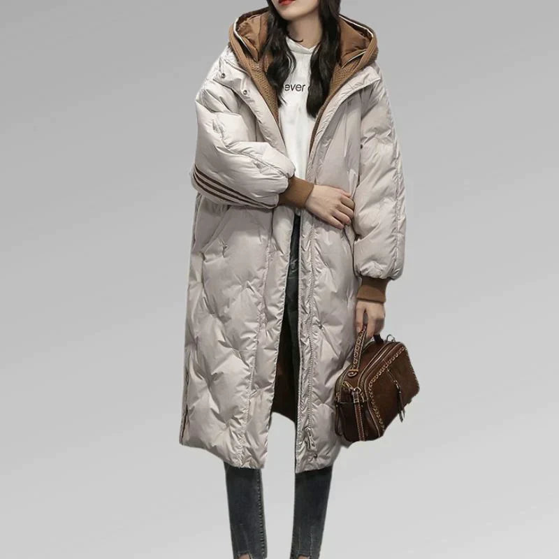 Warm Quilted Parka Coat for Ladies
