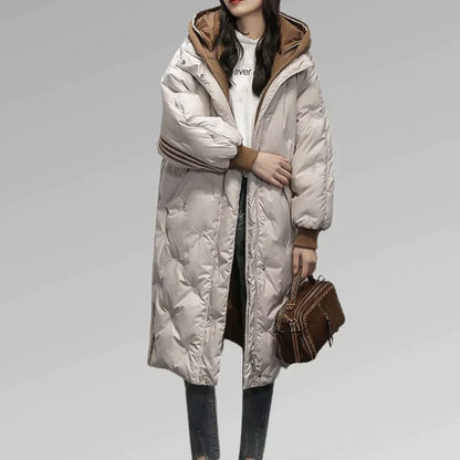 Warm Quilted Parka Coat for Ladies