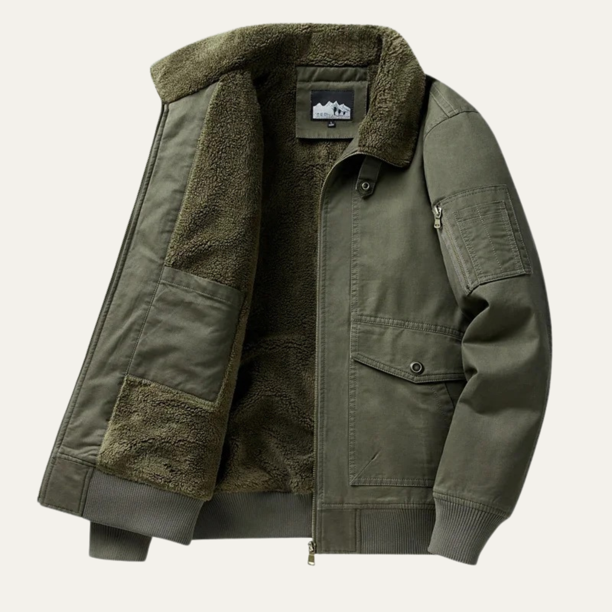 Thermal Mens Fleece Bomber Winter Coat