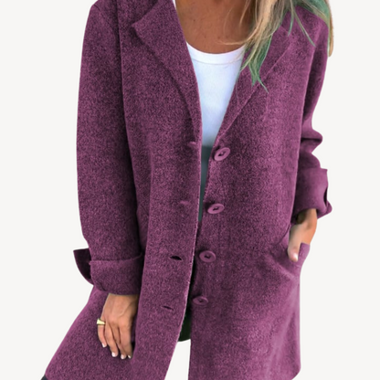 Ladies Warm Winter Overcoat with Buttons