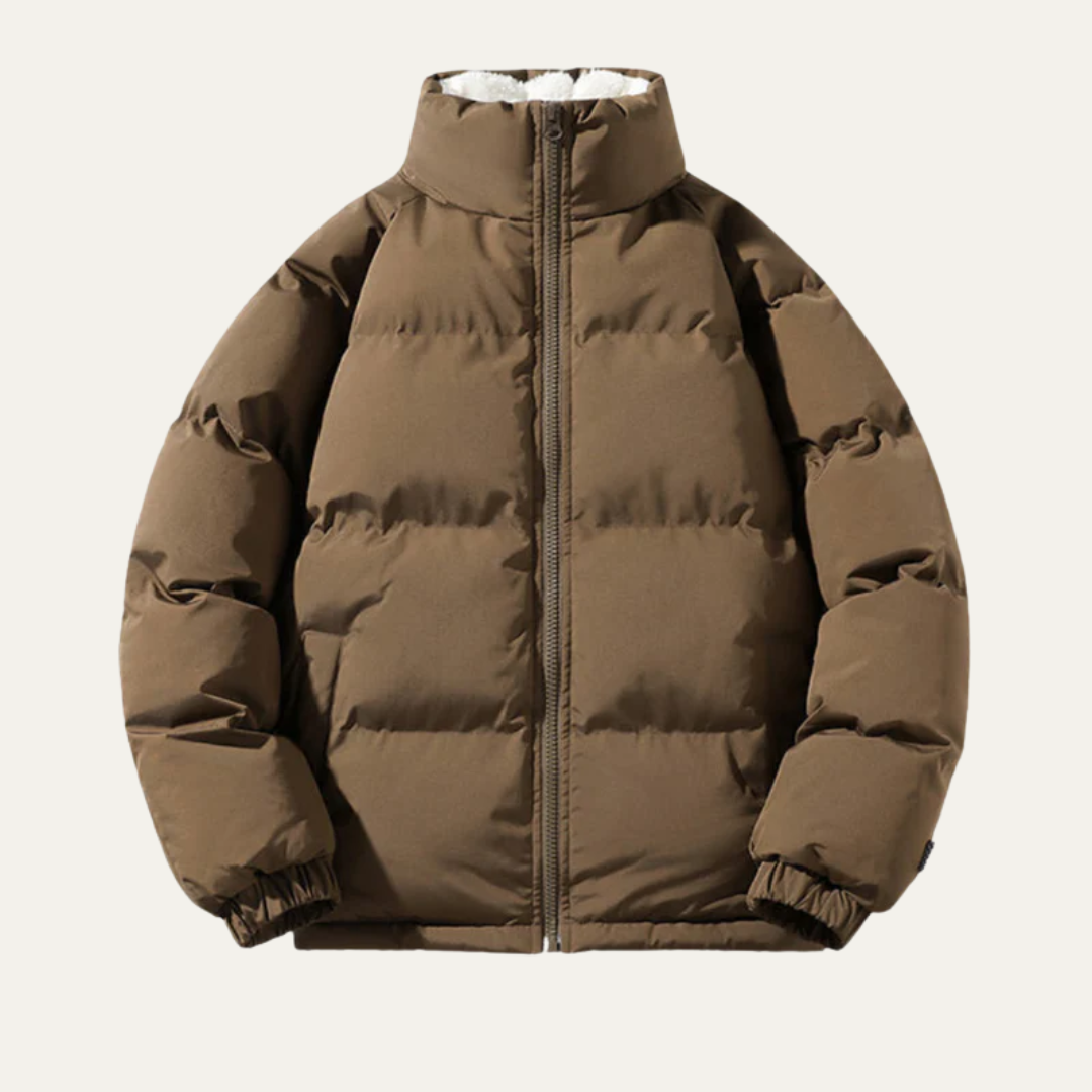 Warm Reversible Fleece Lined Puffer Coat