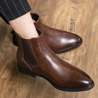 Brown Leather Mens Classic Ankle Boots