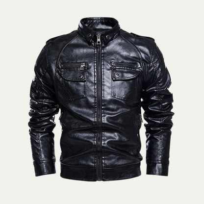 Classic Mens Leather Motorcycle Jacket