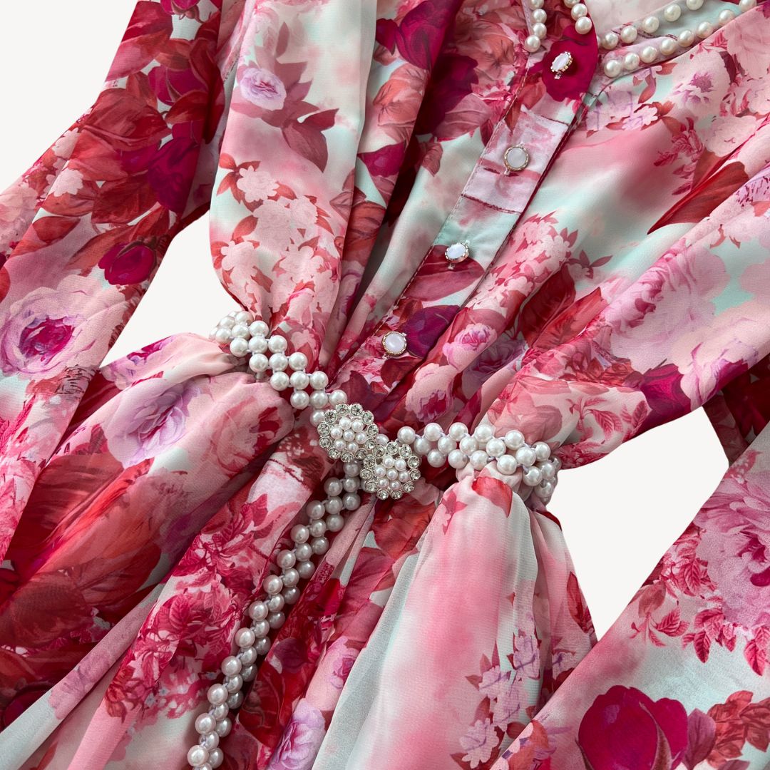 Ladies Pretty Floral Floor Length Dress