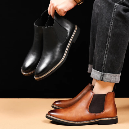 Classic Men's Genuine Leather Ankle Boots
