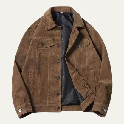 Rugged Denim Trucker Jacket with Traditional Pockets
