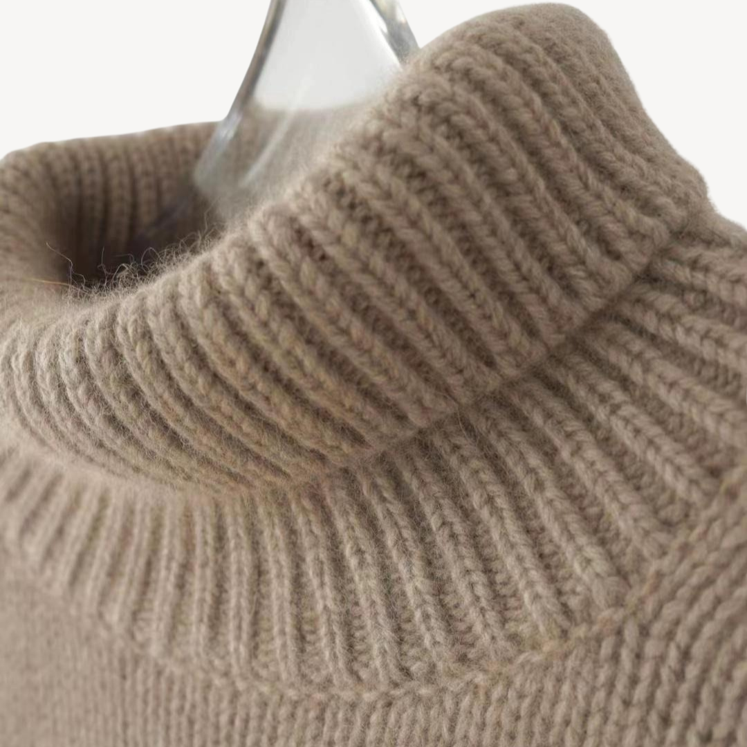 Cozy Women's Cable Knit Turtleneck Jumper